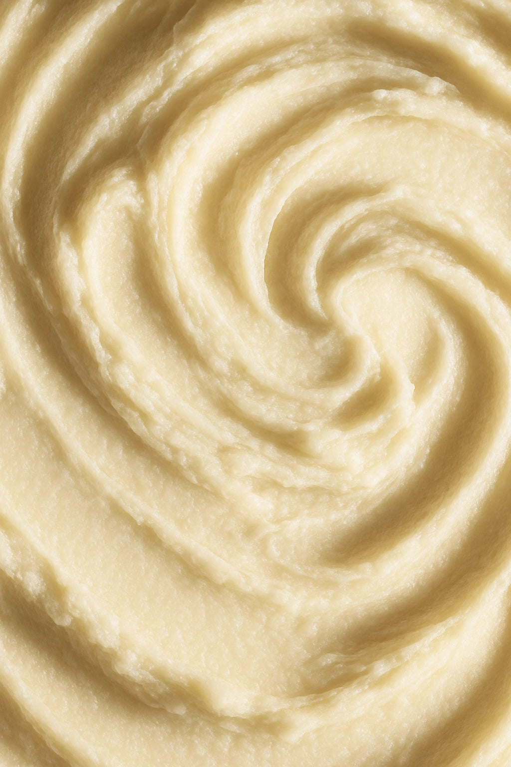 #scent_Unscented - Swirled and velvety texture of Unscented shea butter with a light, natural tone