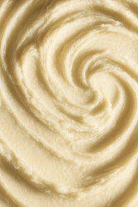 #scent_Unscented - Swirled and velvety texture of Unscented shea butter with a light, natural tone